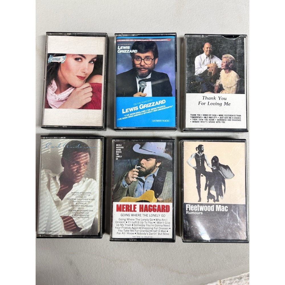 Vintage Fleetwood Mac Rumours / Merle Haggard / Lewis Grizzard Cassette Lot